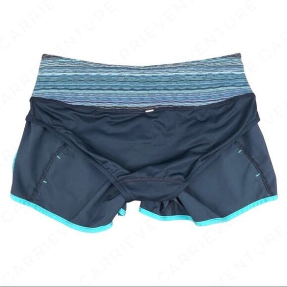 Lululemon Run Times Shorts Navy Space Dye Retro Style Athletic Running Size 4 - Picture 5 of 10